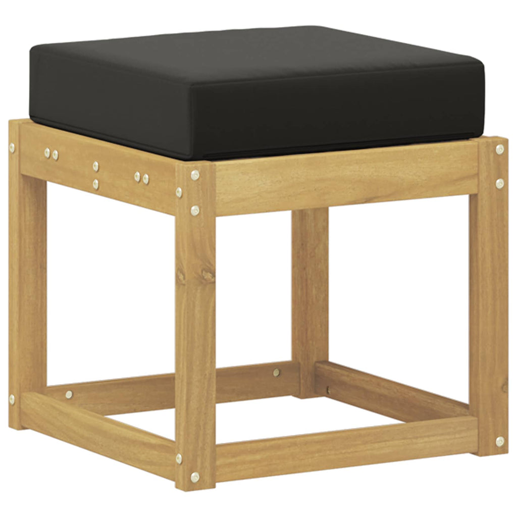 Outdoor Hocker Bank Weiß 43 x 43 x 45 cm Massivholz Akazie