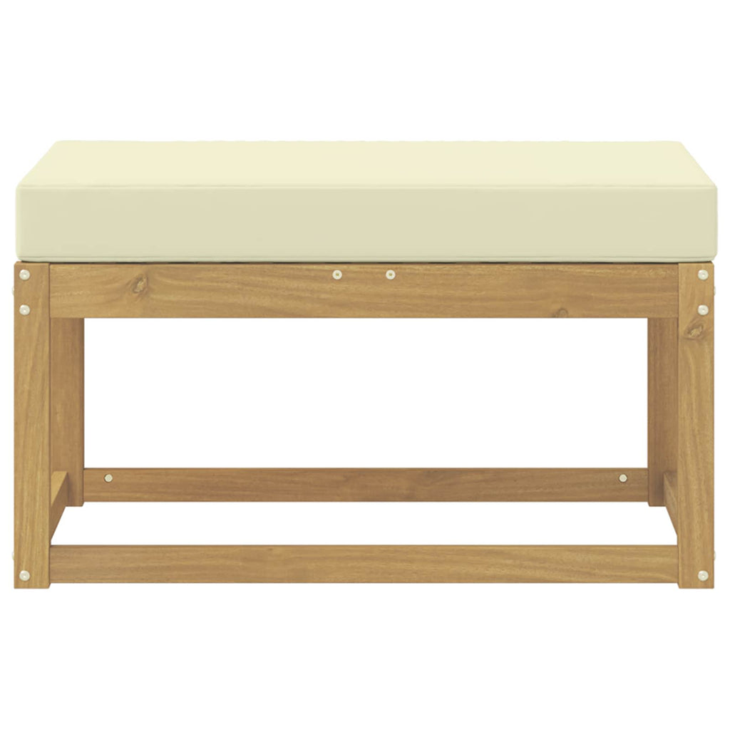 Outdoor Hocker Bank Weiß 80 x 43 x 45 cm Massivholz Akazie