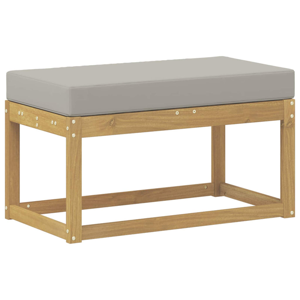 Outdoor Hocker Bank Weiß 80 x 43 x 45 cm Massivholz Akazie