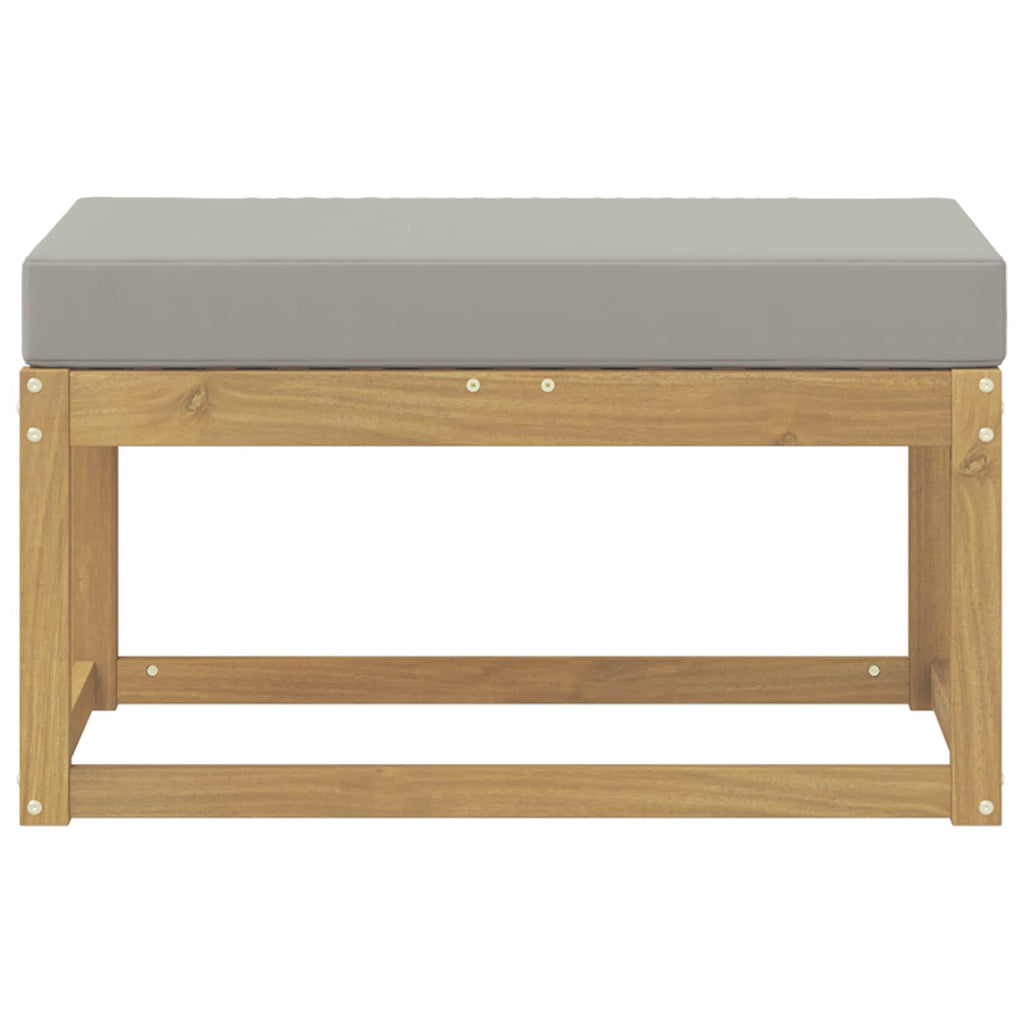 Outdoor Hocker Bank Weiß 80 x 43 x 45 cm Massivholz Akazie