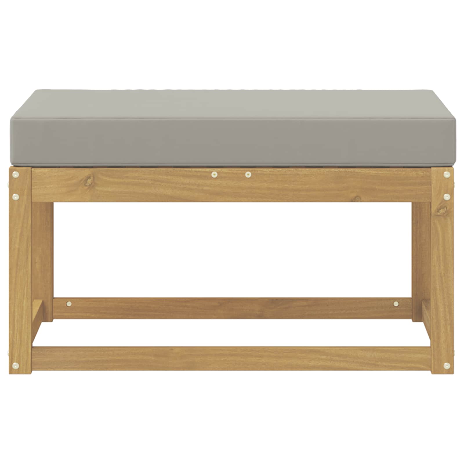 Outdoor Hocker Bank Weiß 80 x 43 x 45 cm Massivholz Akazie