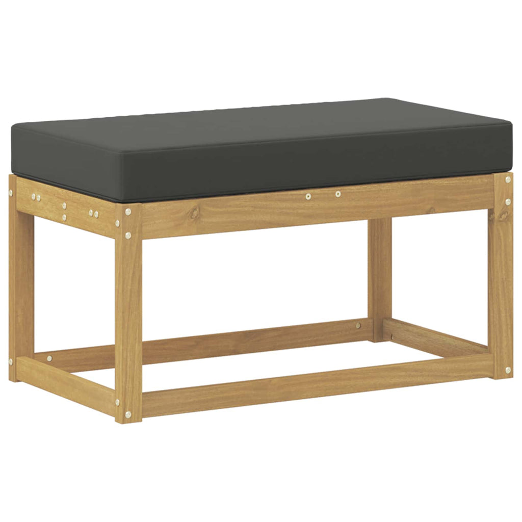 Outdoor Hocker Bank Weiß 80 x 43 x 45 cm Massivholz Akazie