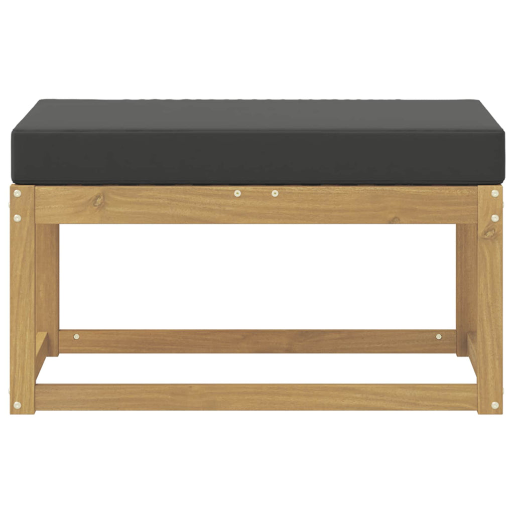 Outdoor Hocker Bank Weiß 80 x 43 x 45 cm Massivholz Akazie