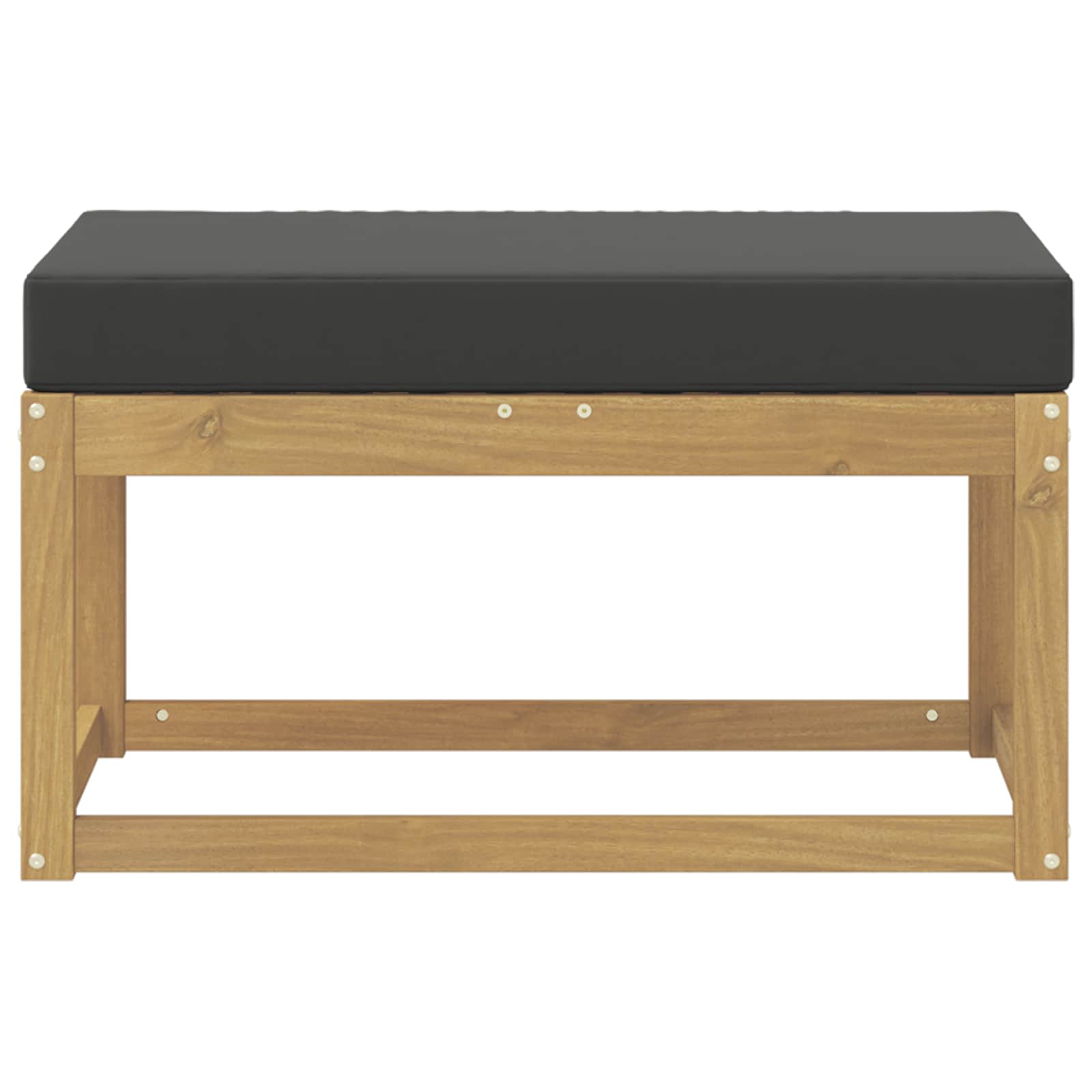 Outdoor Hocker Bank Weiß 80 x 43 x 45 cm Massivholz Akazie
