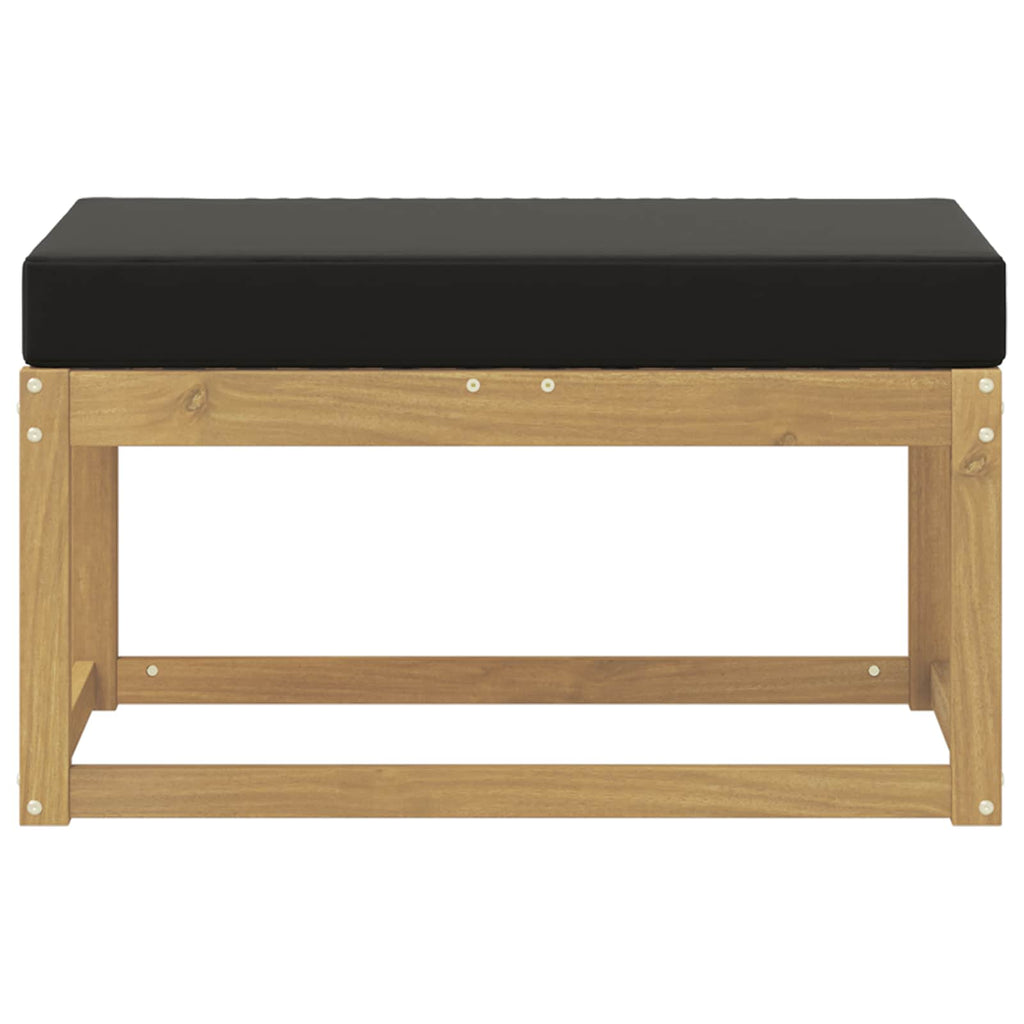 Outdoor Hocker Bank Weiß 80 x 43 x 45 cm Massivholz Akazie