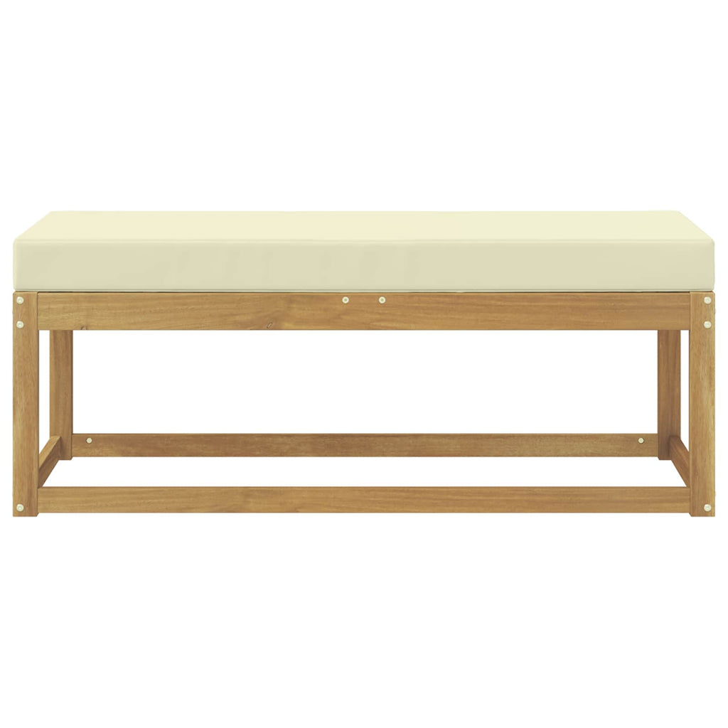Outdoor Hocker Bank Weiß 115 x 43 x 45 cm Massivholz Akazie