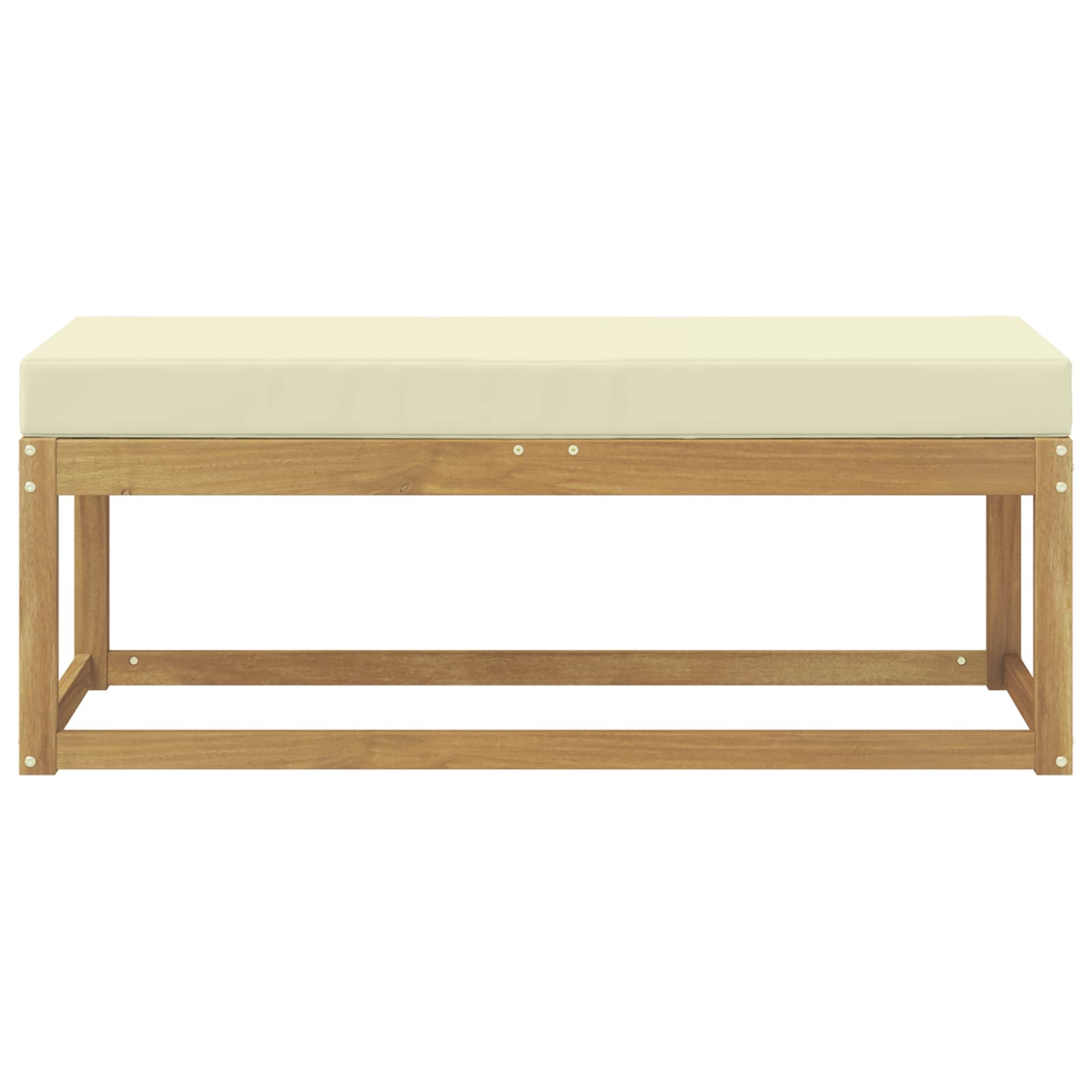 Outdoor Hocker Bank Weiß 115 x 43 x 45 cm Massivholz Akazie