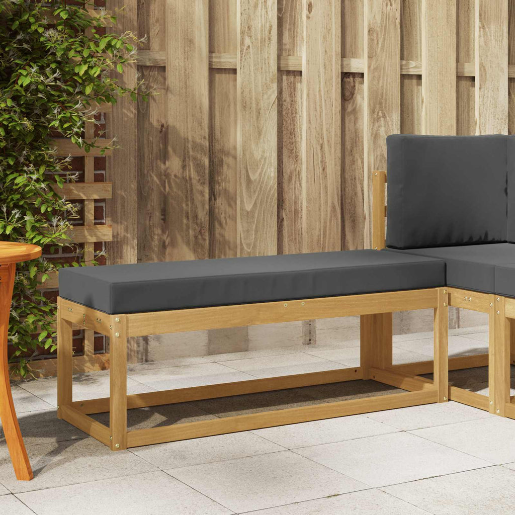 Outdoor Hocker Bank Weiß 115 x 43 x 45 cm Massivholz Akazie