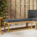 Outdoor Hocker Bank Weiß 115 x 43 x 45 cm Massivholz Akazie