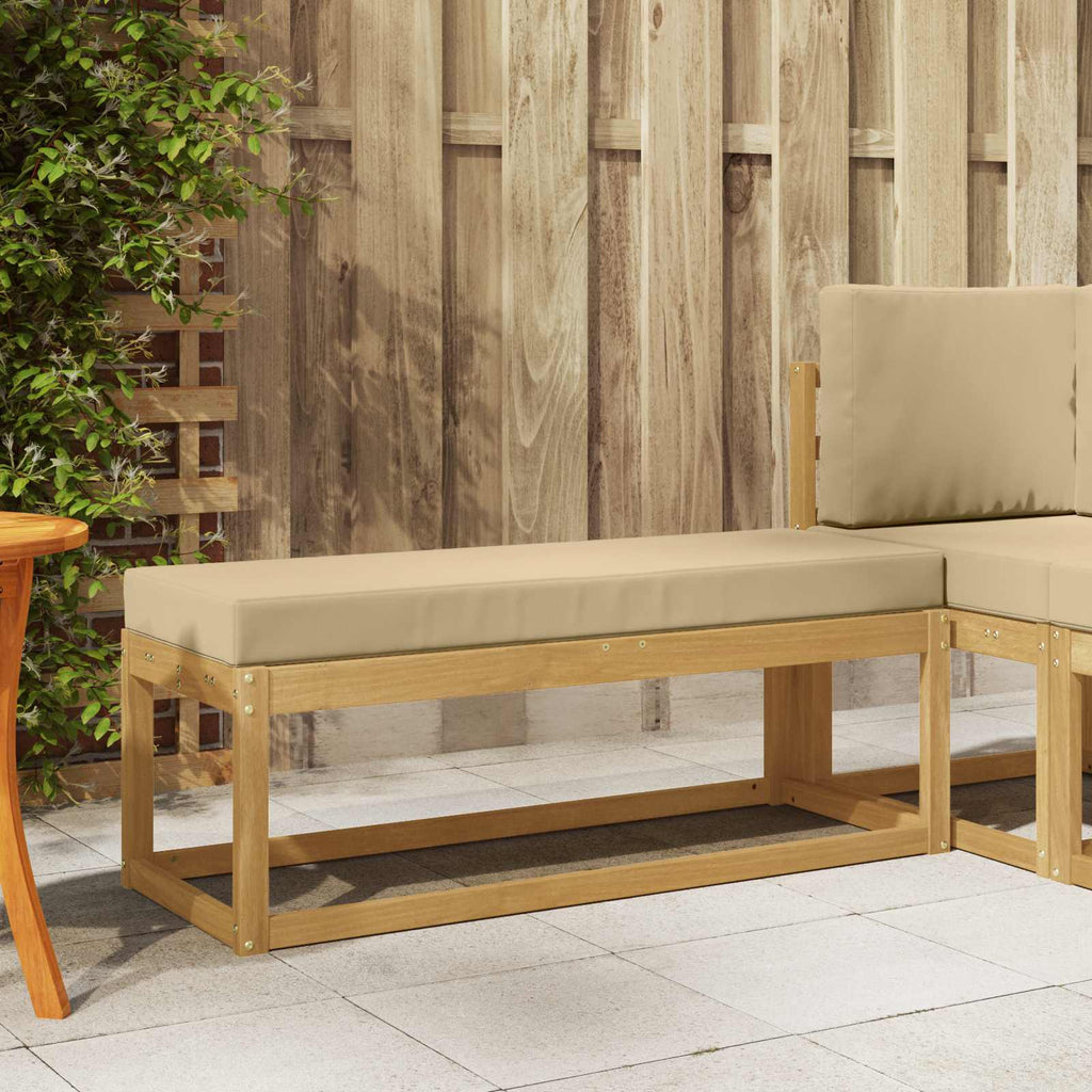 Outdoor Hocker Bank Weiß 115 x 43 x 45 cm Massivholz Akazie