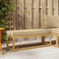 Outdoor Hocker Bank Weiß 115 x 43 x 45 cm Massivholz Akazie