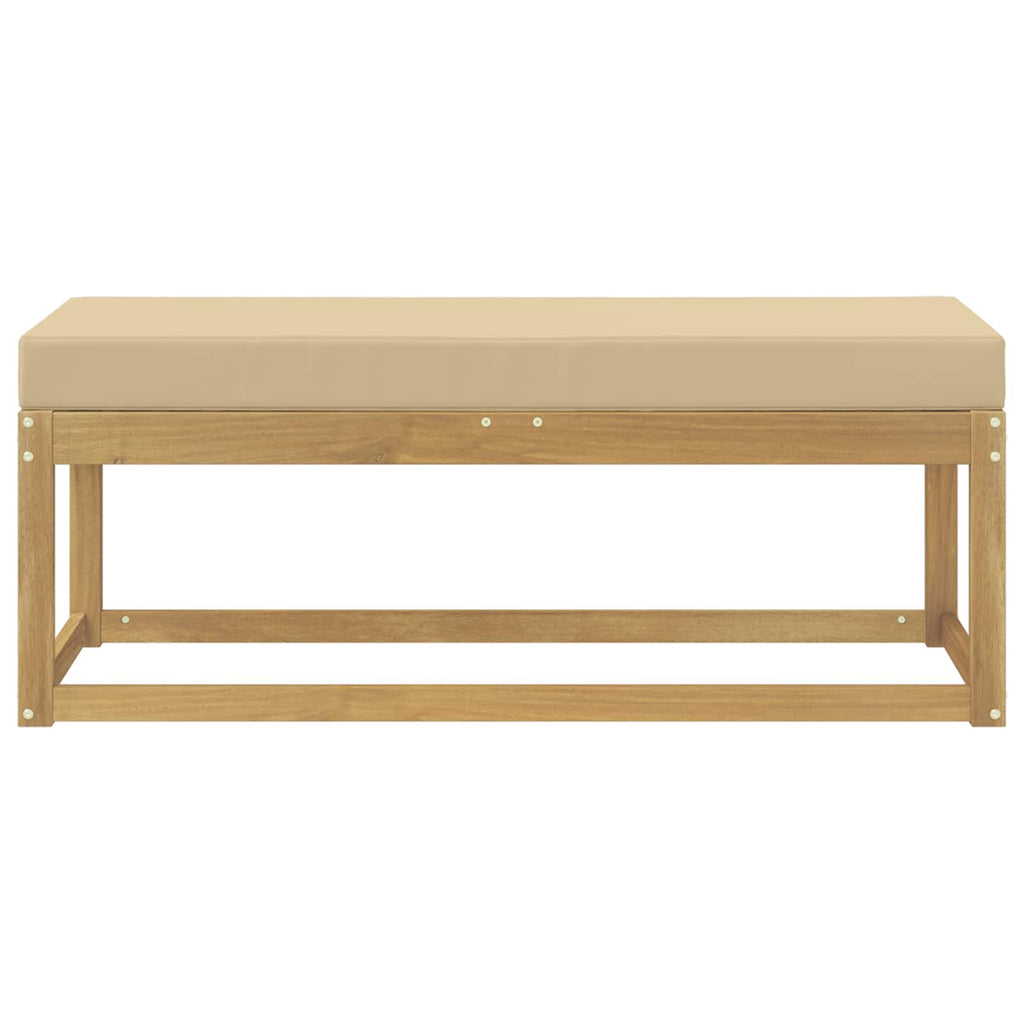 Outdoor Hocker Bank Weiß 115 x 43 x 45 cm Massivholz Akazie