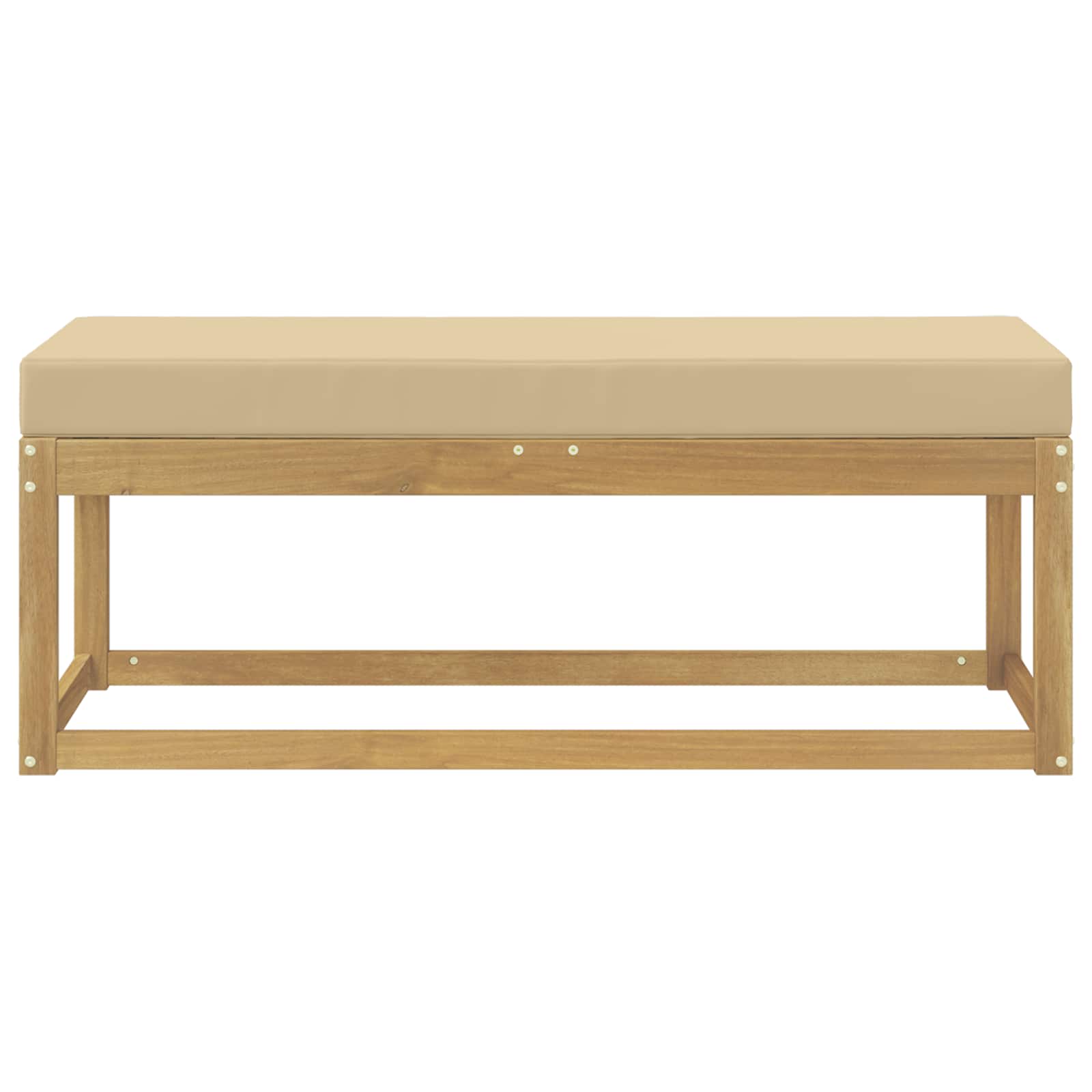 Outdoor Hocker Bank Weiß 115 x 43 x 45 cm Massivholz Akazie