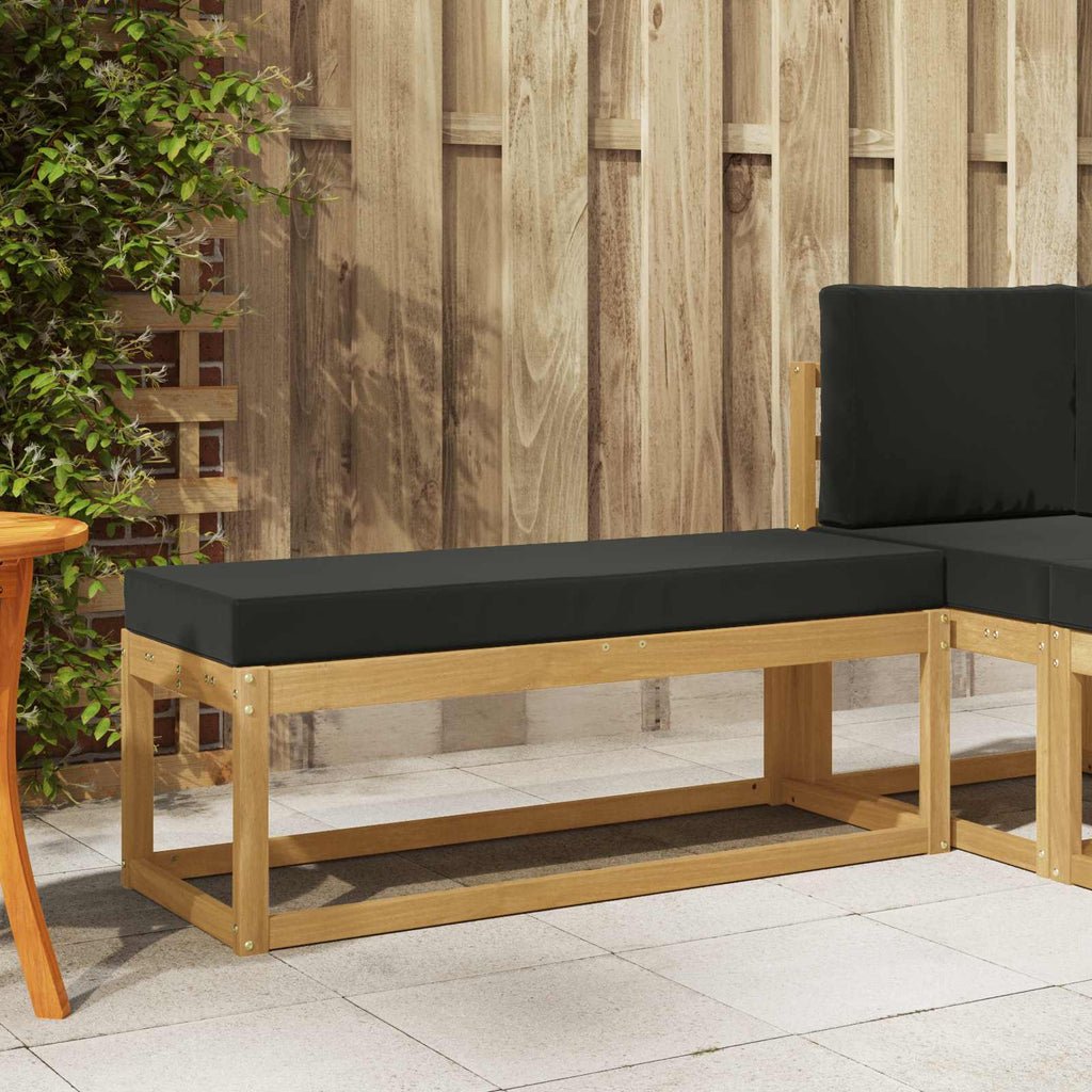 Outdoor Hocker Bank Weiß 115 x 43 x 45 cm Massivholz Akazie