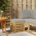 Outdoor Hocker Bank Weiß 43 x 43 x 45 cm Massivholz Akazie