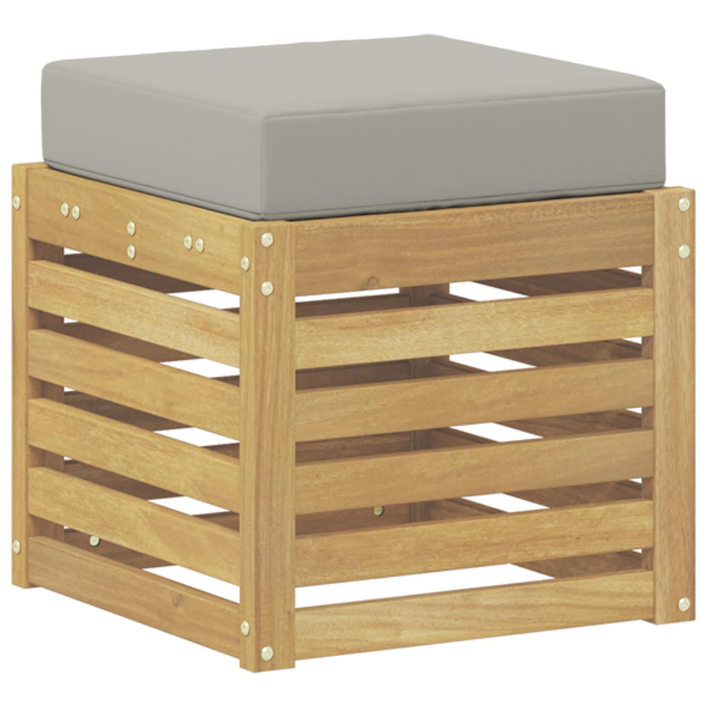 Outdoor Hocker Bank Weiß 43 x 43 x 45 cm Massivholz Akazie