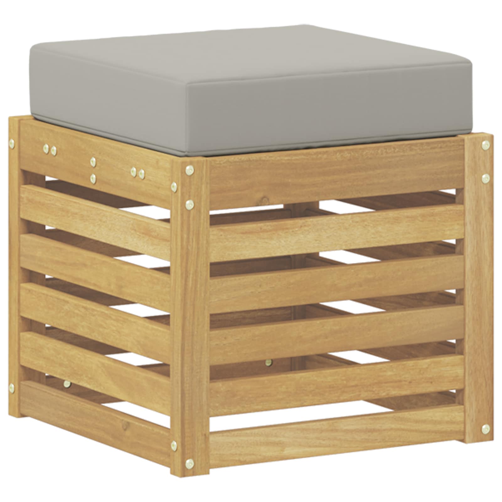 Outdoor Hocker Bank Weiß 43 x 43 x 45 cm Massivholz Akazie