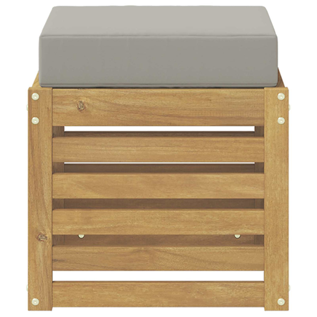 Outdoor Hocker Bank Weiß 43 x 43 x 45 cm Massivholz Akazie