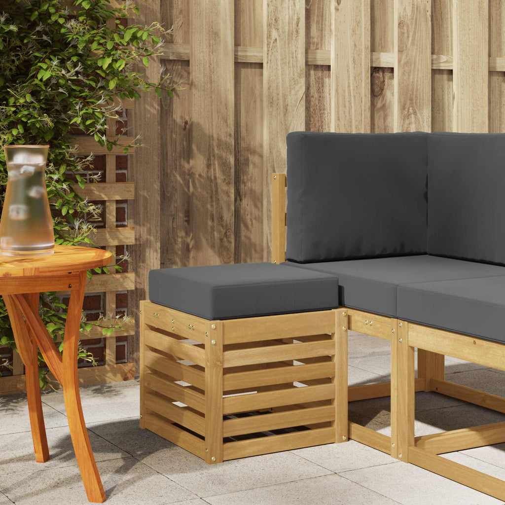 Outdoor Hocker Bank Weiß 43 x 43 x 45 cm Massivholz Akazie
