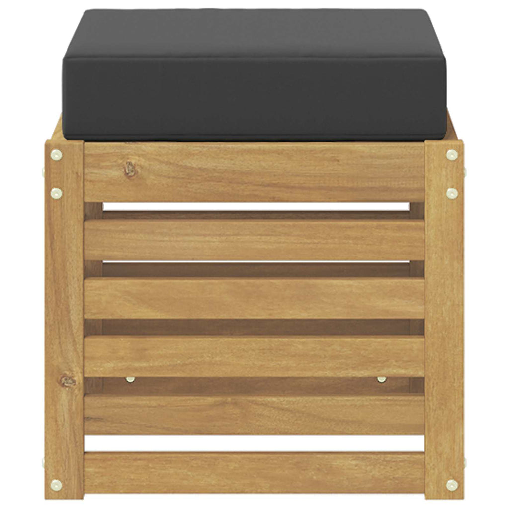 Outdoor Hocker Bank Weiß 43 x 43 x 45 cm Massivholz Akazie