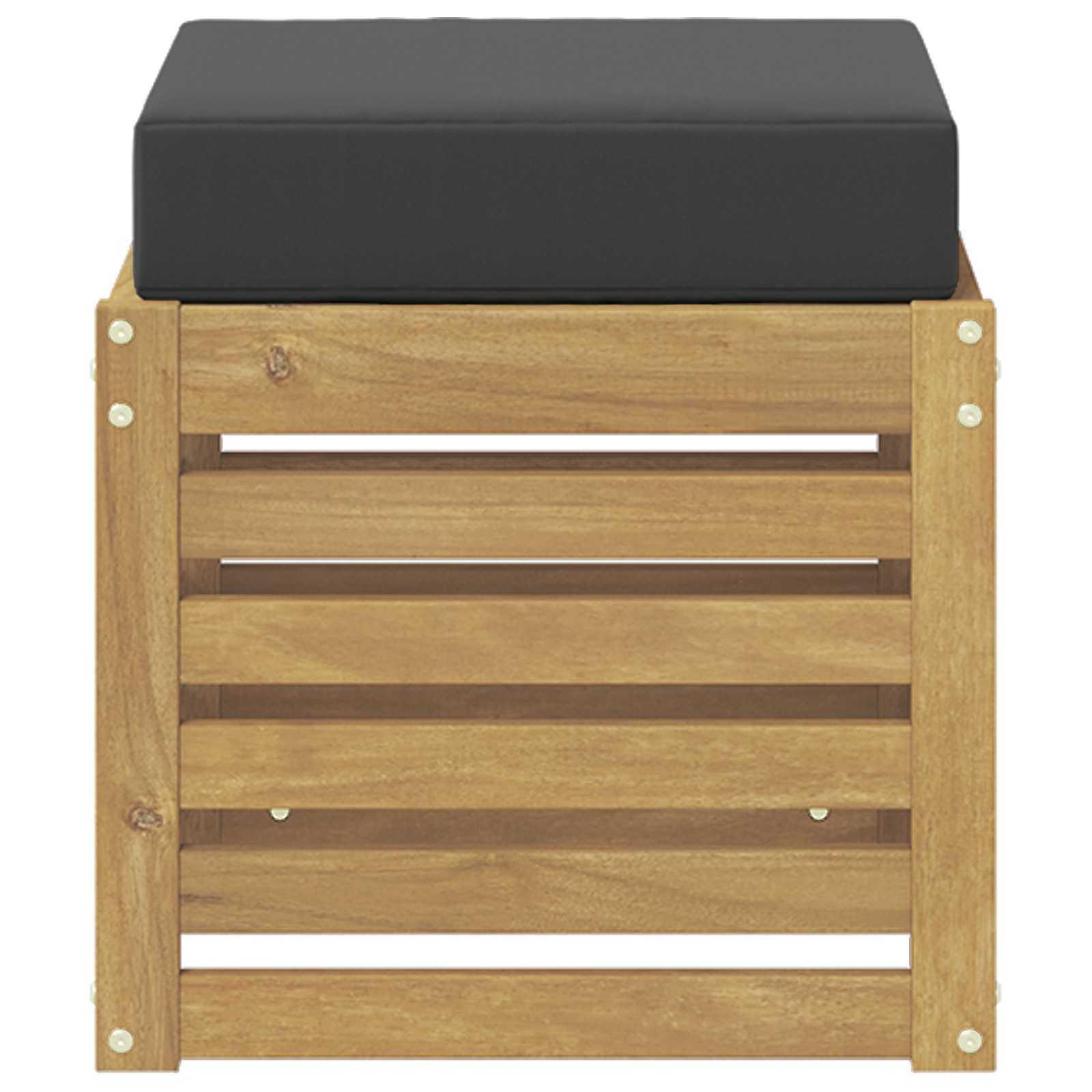 Outdoor Hocker Bank Weiß 43 x 43 x 45 cm Massivholz Akazie