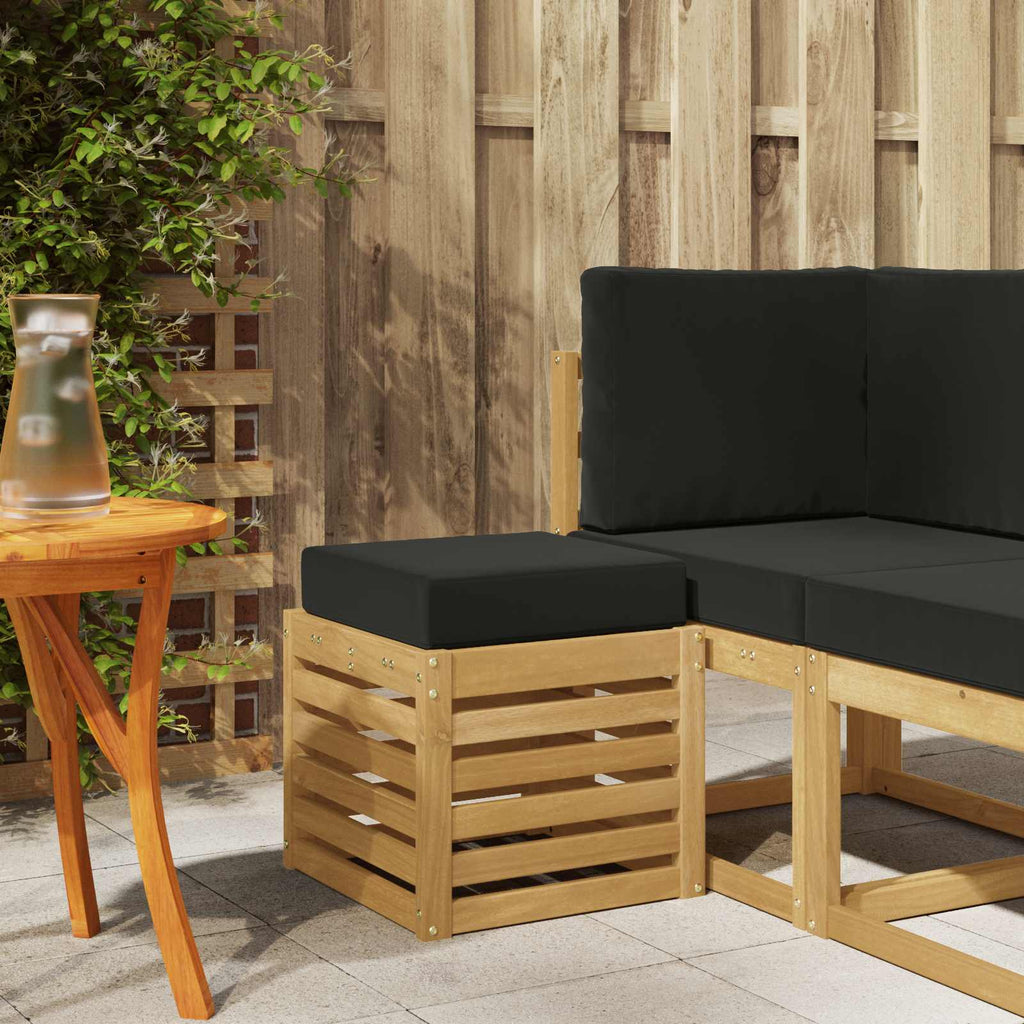 Outdoor Hocker Bank Weiß 43 x 43 x 45 cm Massivholz Akazie