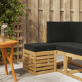 Outdoor Hocker Bank Weiß 43 x 43 x 45 cm Massivholz Akazie