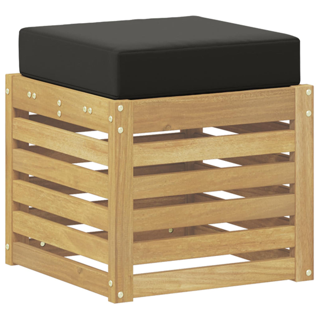 Outdoor Hocker Bank Weiß 43 x 43 x 45 cm Massivholz Akazie