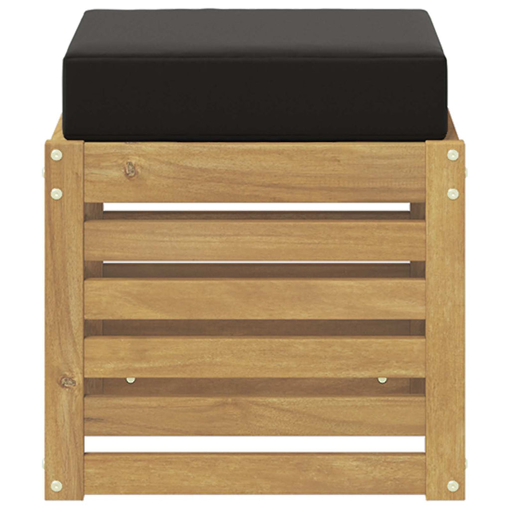 Outdoor Hocker Bank Weiß 43 x 43 x 45 cm Massivholz Akazie