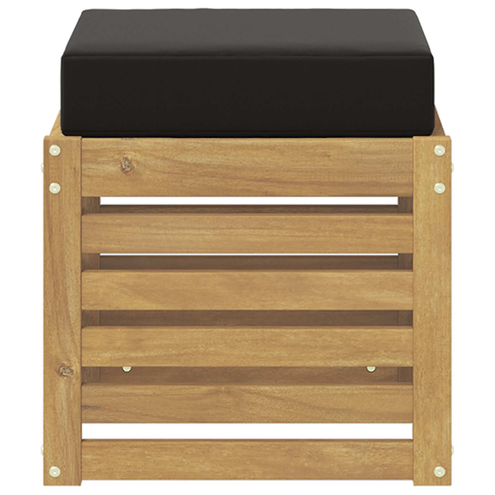 Outdoor Hocker Bank Weiß 43 x 43 x 45 cm Massivholz Akazie