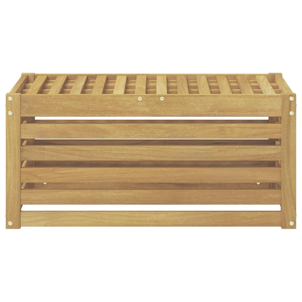 Outdoor Hocker Bank Weiß 79 x 43 x 37 cm Massivholz Akazie