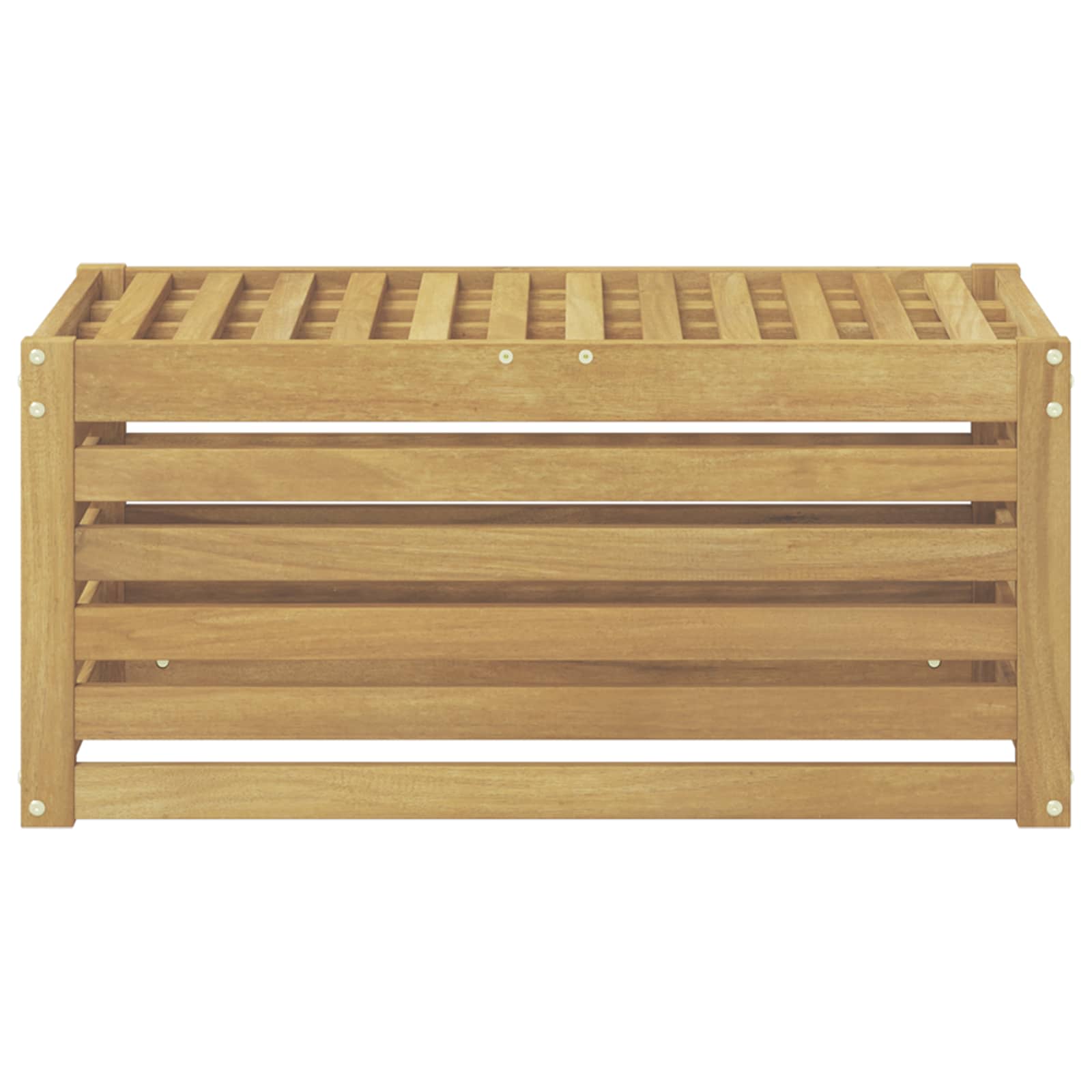 Outdoor Hocker Bank Weiß 79 x 43 x 37 cm Massivholz Akazie