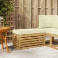 Outdoor Hocker Bank Weiß 80 x 43 x 45 cm Massivholz Akazie