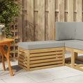 Outdoor Hocker Bank Weiß 80 x 43 x 45 cm Massivholz Akazie