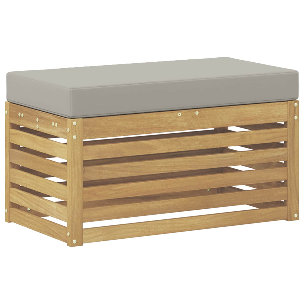 Outdoor Hocker Bank Weiß 80 x 43 x 45 cm Massivholz Akazie