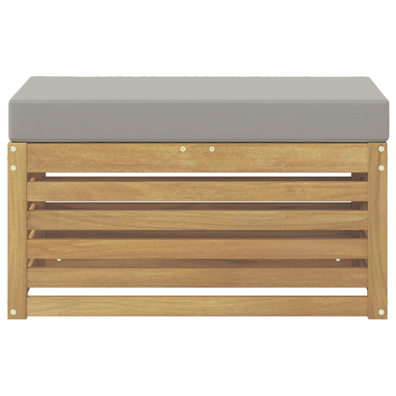 Outdoor Hocker Bank Weiß 80 x 43 x 45 cm Massivholz Akazie