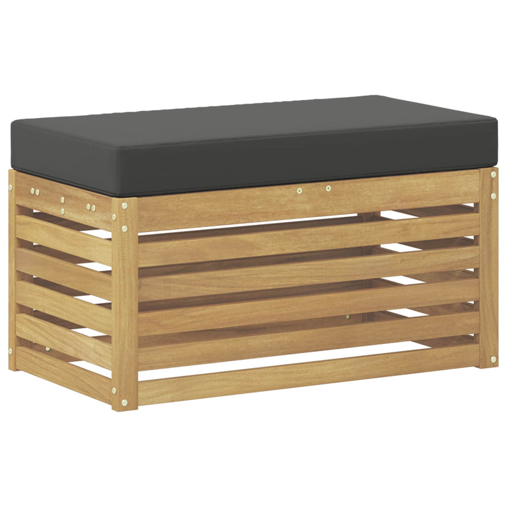 Outdoor Hocker Bank Weiß 80 x 43 x 45 cm Massivholz Akazie