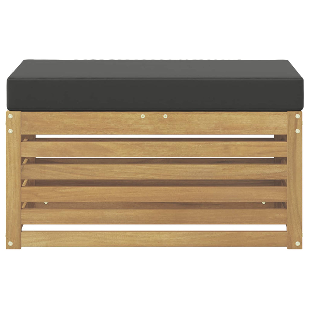 Outdoor Hocker Bank Weiß 80 x 43 x 45 cm Massivholz Akazie