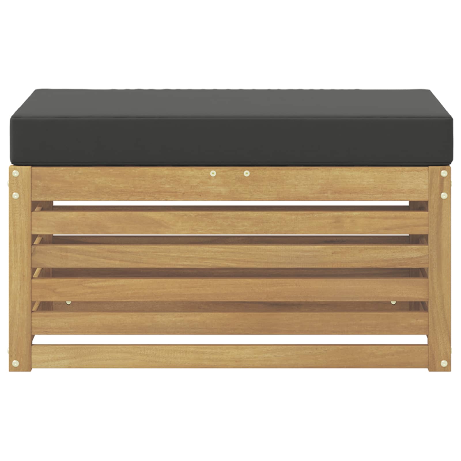 Outdoor Hocker Bank Weiß 80 x 43 x 45 cm Massivholz Akazie