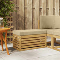 Outdoor Hocker Bank Weiß 80 x 43 x 45 cm Massivholz Akazie