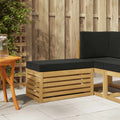 Outdoor Hocker Bank Weiß 80 x 43 x 45 cm Massivholz Akazie