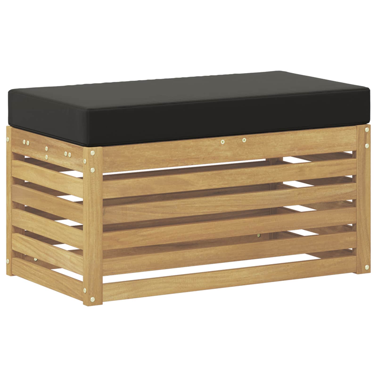 Outdoor Hocker Bank Weiß 80 x 43 x 45 cm Massivholz Akazie