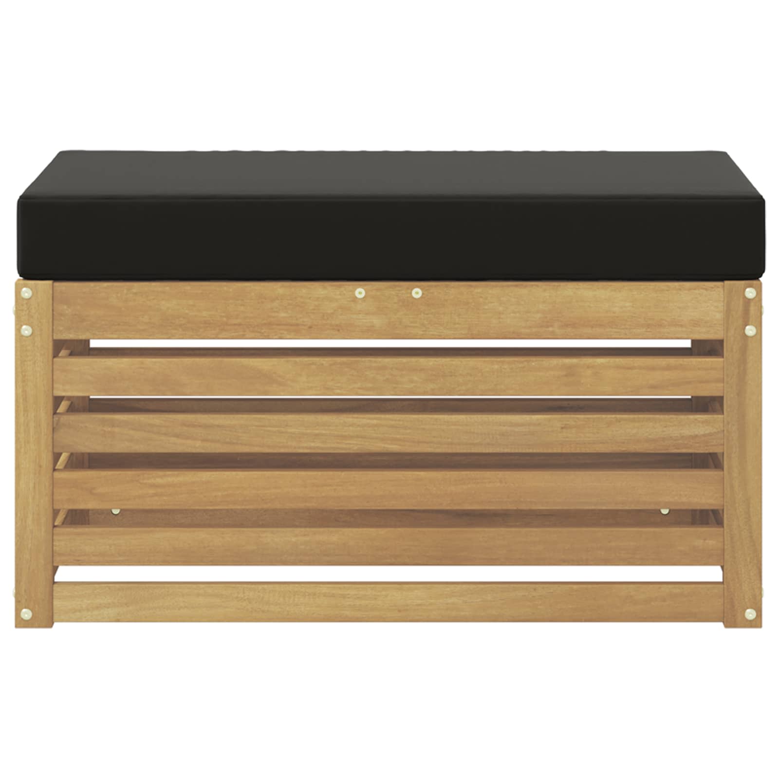 Outdoor Hocker Bank Weiß 80 x 43 x 45 cm Massivholz Akazie