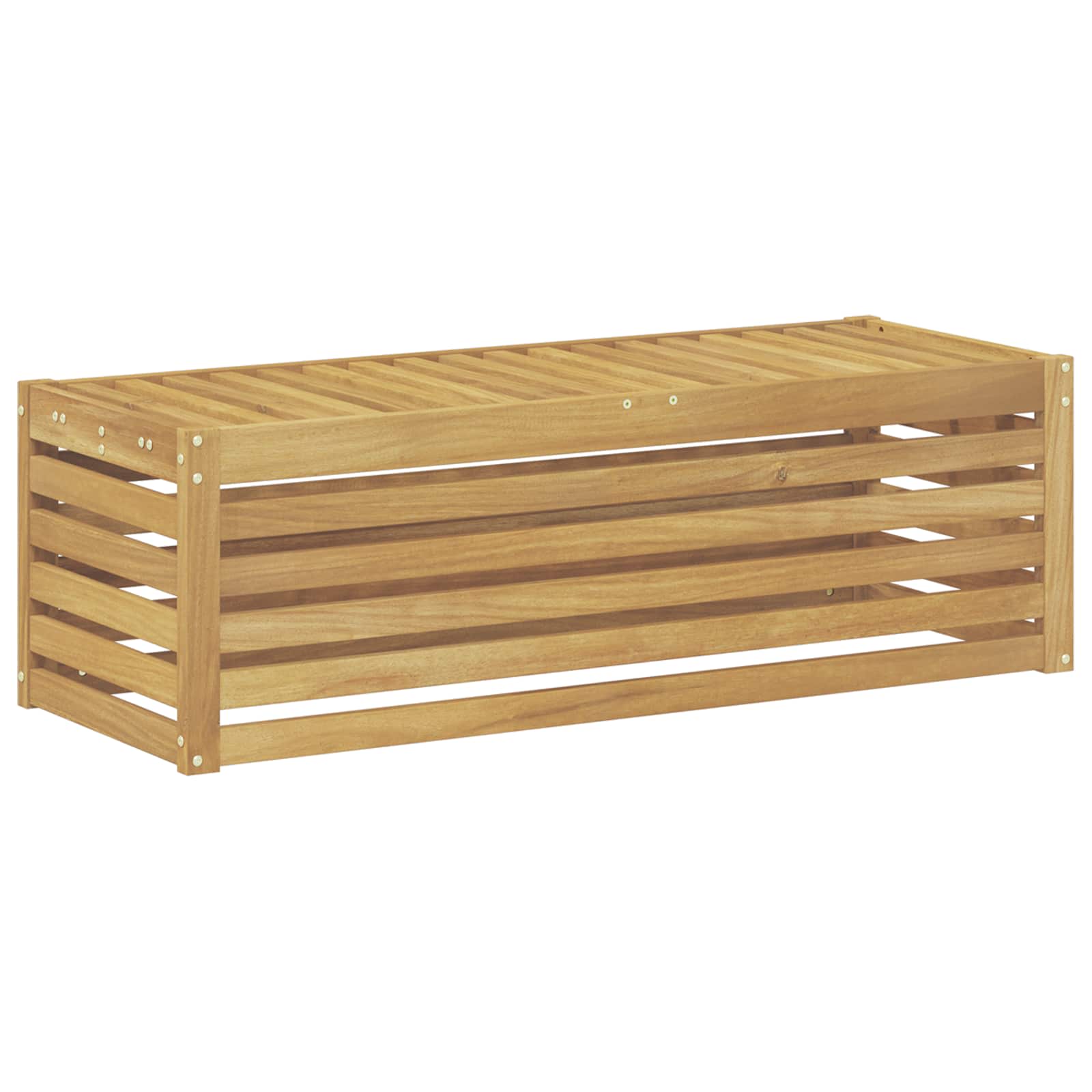 Outdoor Hocker Bank Weiß 115 x 43 x 37 cm Massivholz Akazie