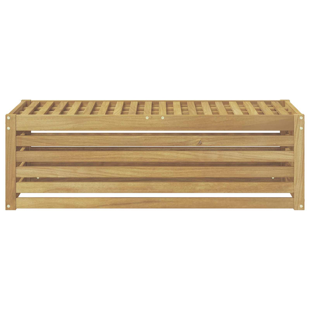 Outdoor Hocker Bank Weiß 115 x 43 x 37 cm Massivholz Akazie