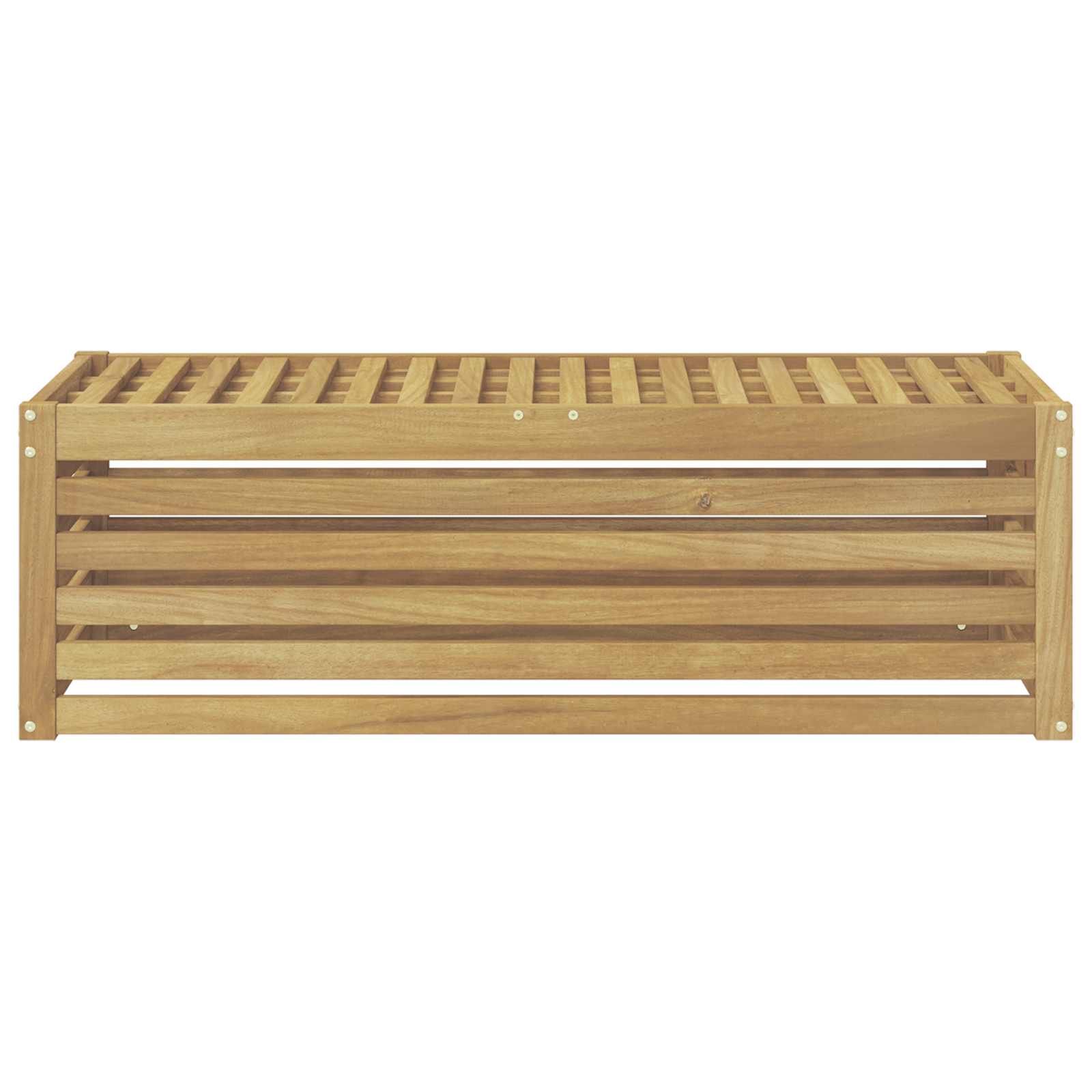 Outdoor Hocker Bank Weiß 115 x 43 x 37 cm Massivholz Akazie