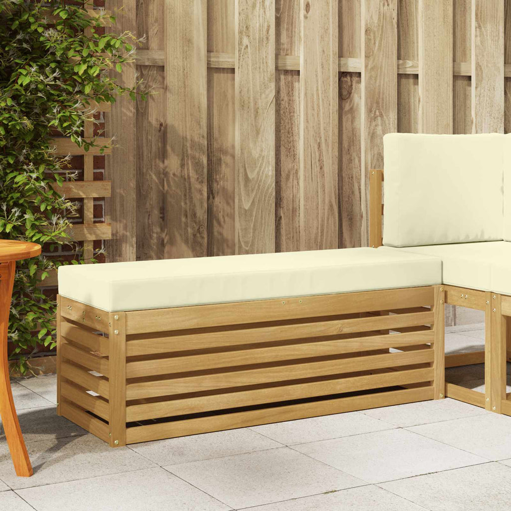 Outdoor-Sofagarnitur Weiß und Creme 115 x 43 x 45 cm