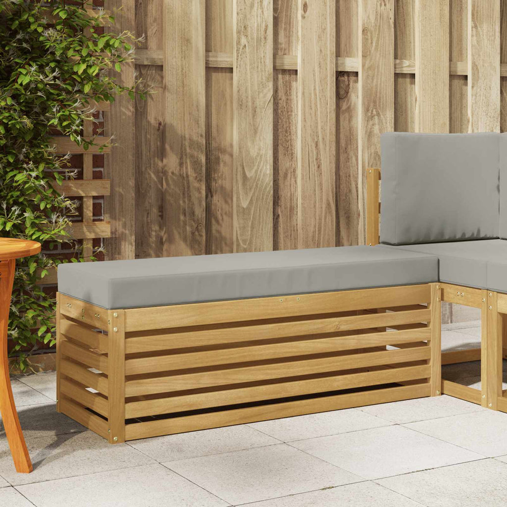 Outdoor Hocker Bank Weiß 115 x 43 x 45 cm Massivholz Akazie