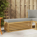 Outdoor Hocker Bank Weiß 115 x 43 x 45 cm Massivholz Akazie