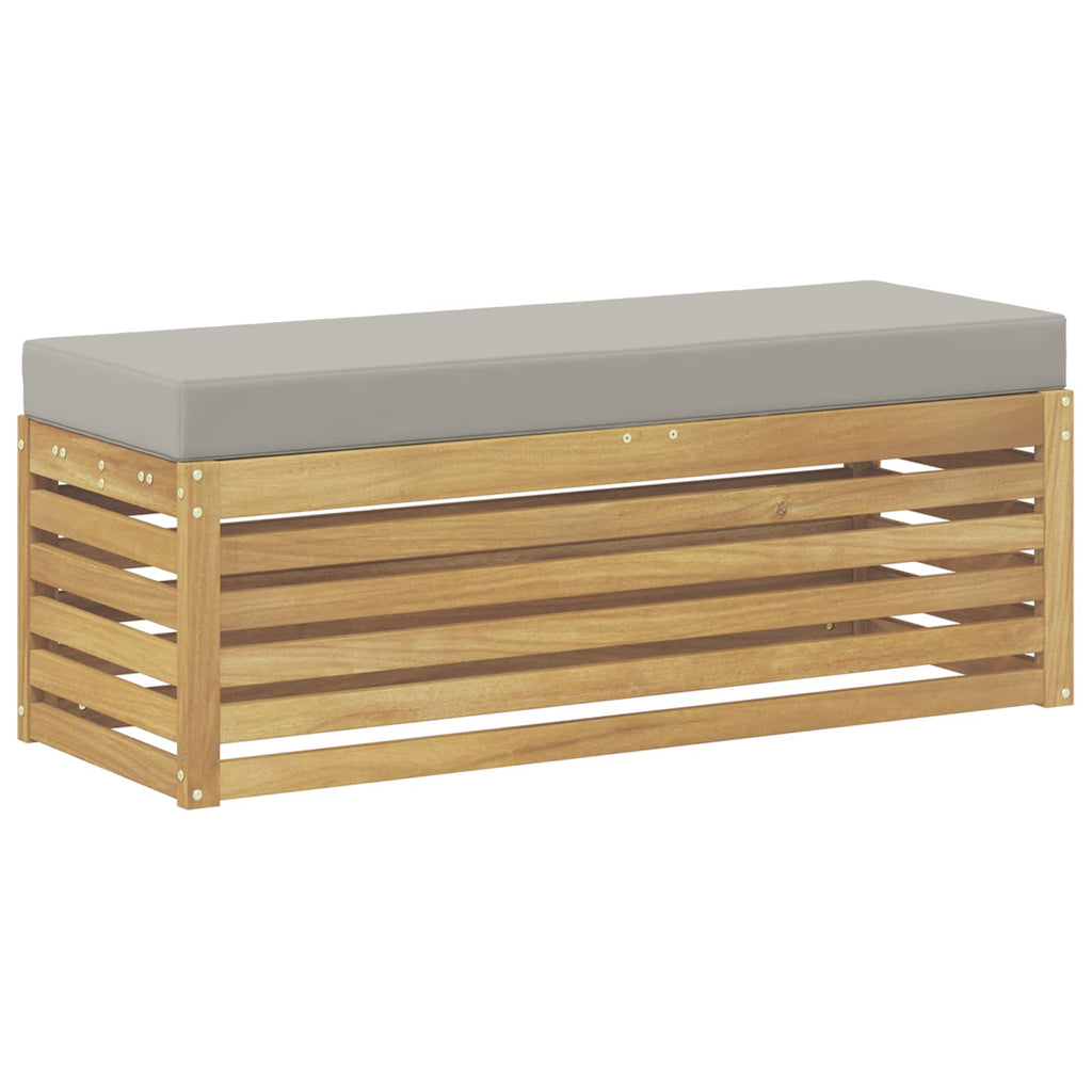 Outdoor Hocker Bank Weiß 115 x 43 x 45 cm Massivholz Akazie